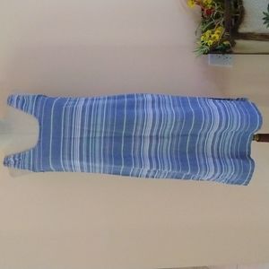Marine Layer Blue Striped Sleeveless Midi Dress